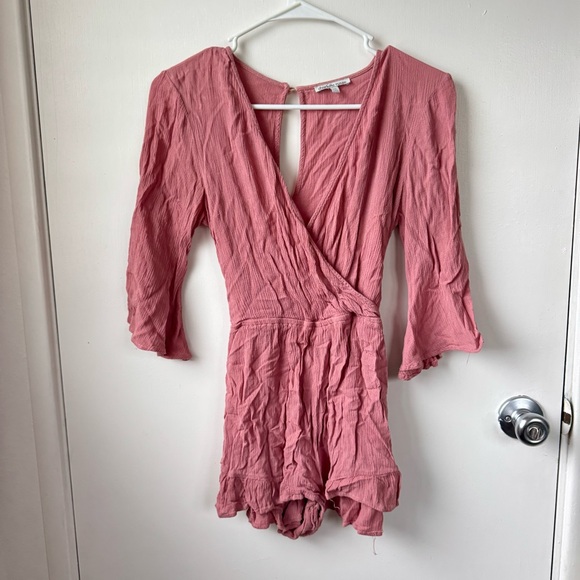Charlotte Russe Dresses & Skirts - Pink long sleeve romper size xs Charlotte Russe